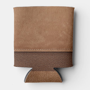 Porta-lata Couro picado: cinza, fundo preto.