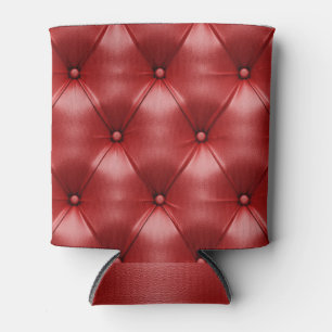Porta-lata Couro Vermelho: Elegância da Textura Invisível