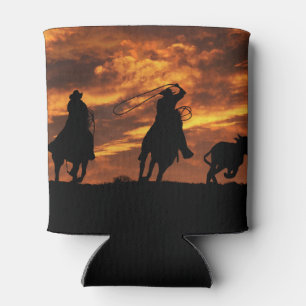 Porta-lata Cowboys Roping Steer Country Ocidental