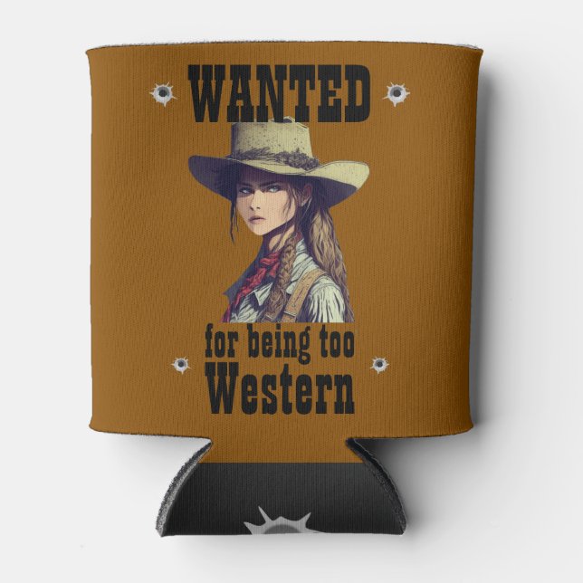 Porta-lata Cowgirl Queria Ser Uma Cerveja Ocidental (Frente)