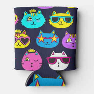 Porta-lata Crachás de gato, têxteis de pop