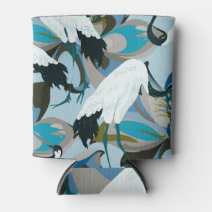Porta-lata Crane & Lotus: Abstrato Vintage