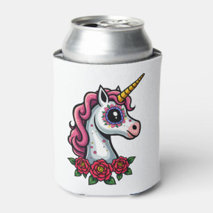 Porta-lata Cranio de Açúcar de Unicórnio Arte Mexicana, Camis