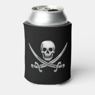 Porta-lata Crânio Pirata e Espadas Cruzadas