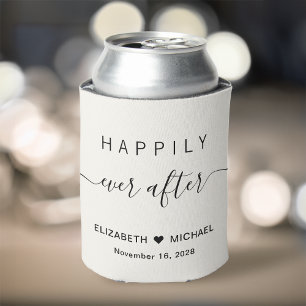 Porta-lata Creme Casamento Feliz Para Sempre