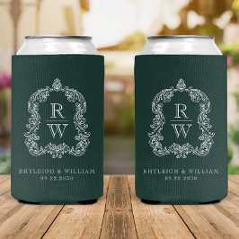 Porta-lata Crest Monograma Floresta Verde Casamento
