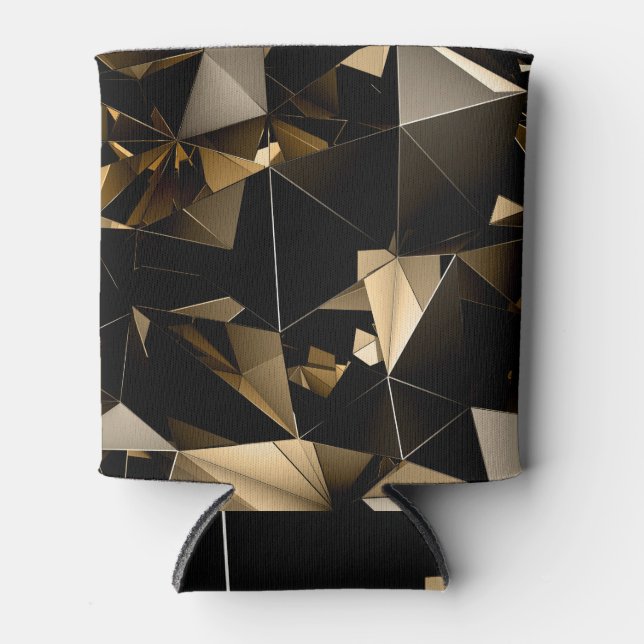 Porta-lata Cristal de triângulo abstrato: fundo 3D (Frente)