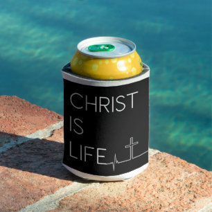 Porta-lata Cristo é a linha de pulsação da vida e cruz