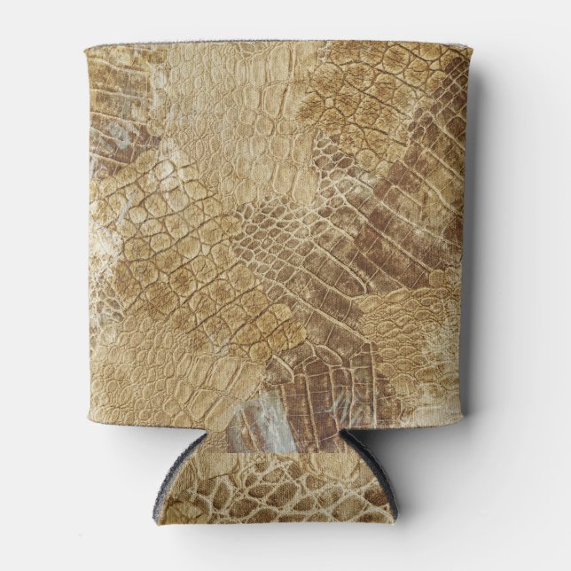 Porta-lata Crocodilo batik, textura do tecido. (Frente)