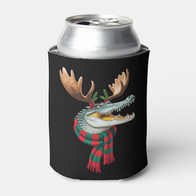 Porta-lata Crocodilo De Natal Luvas De Renas Cachecol Férias (Can Front)