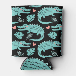 Porta-lata Crocodilos de animação, um padrão perfeito.