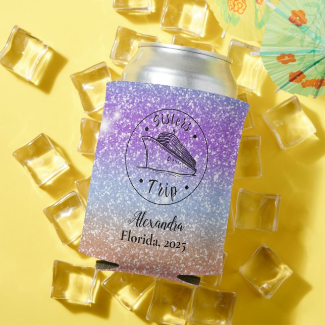 Porta-lata Cruise Personalizada das Irmãs Glitter (Verão in situ)
