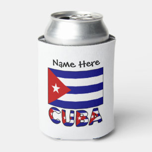 Porta-lata Cuba Azul Escuro Bandeira Cubana Personalizada