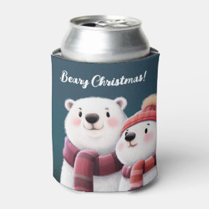 Porta-lata Cubos de Urso Polar Bonitos Vestindo Escarpas