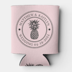 Porta-lata Cumeeira de Casamento Pink Whisper & Black Pineapp