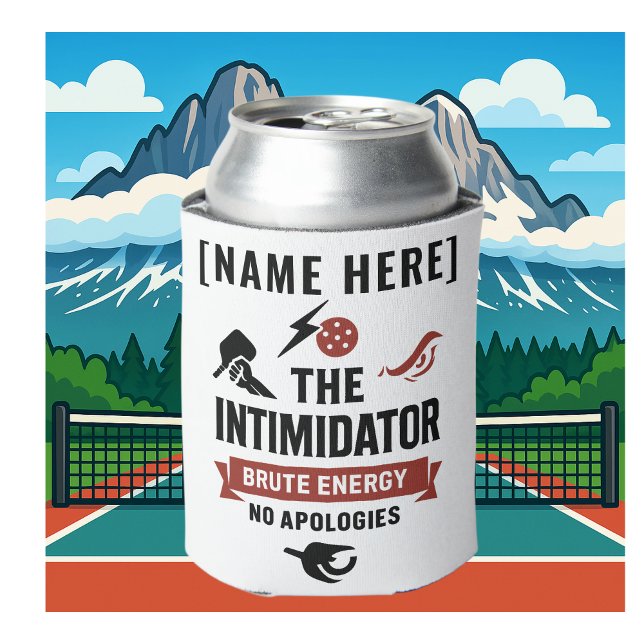 Porta-lata Custom Name Pickleball Intimidator (PICKLEBALL PERSONALIZED NAME CAN COOLER)