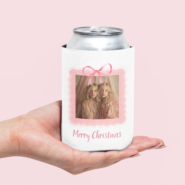 Porta-lata Custom Photo Merry Christmas Can Cooler (Criador carregado)