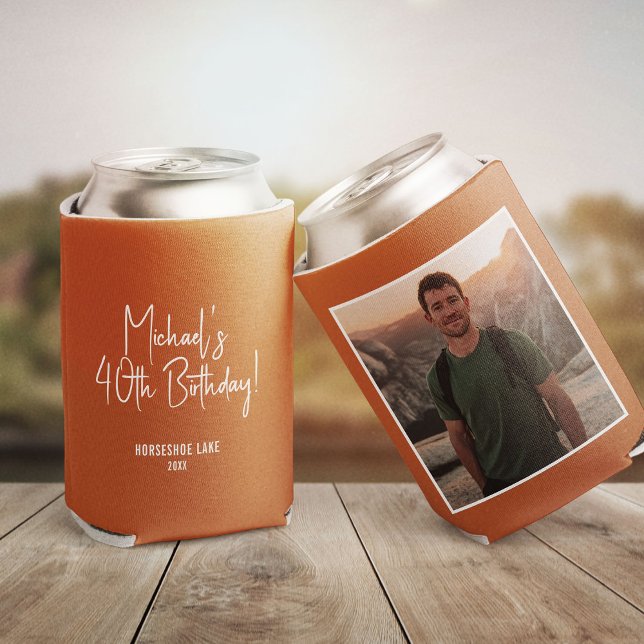 Porta-lata Custom Photo Template Birthday Party Favor (Criador carregado)