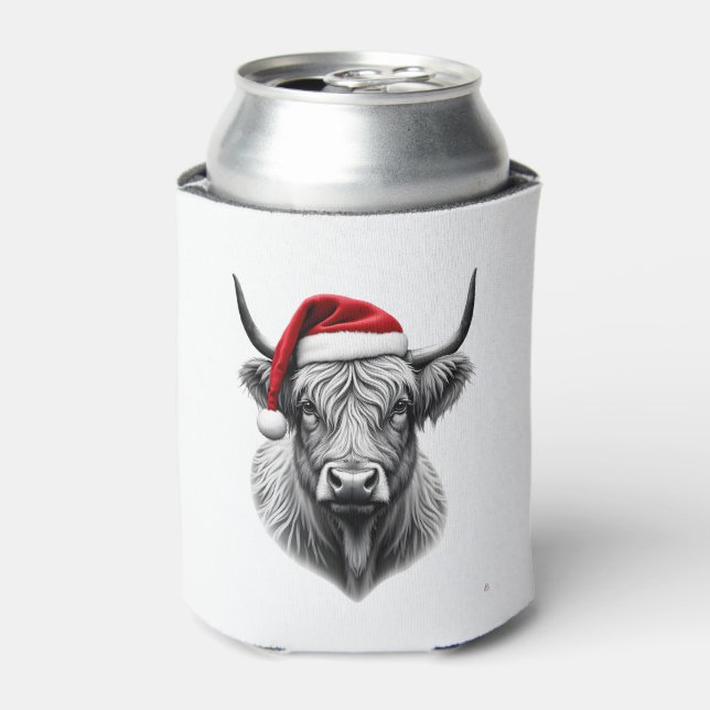 Porta-lata Cute Baby Highland Cow Christmas Santa Gifts Xmas  (Can Front)