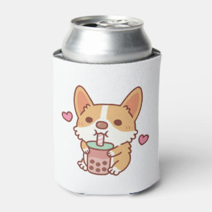 Porta-lata Cute Corgi ama o Bebendo Chá