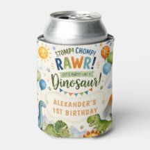 Cute Dinosaur Aniversário Lata Resfriado