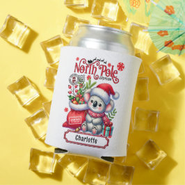 Porta-lata Cute Koala Chirstmas Nome Personalizado
