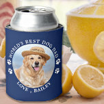 Porta-lata Cute Personalized Pet Photo Worlds Best Dog Dad<br><div class="desc">Worlds Best Dog Dad ... Surprise your favorite Dog Dad this Father's Day with this super cute custom pet photo can cooler. Customize this dog dad can cooler with your dog's favorite photo, and name. Double sided - you can different photos on each side or the same, up to you...</div>