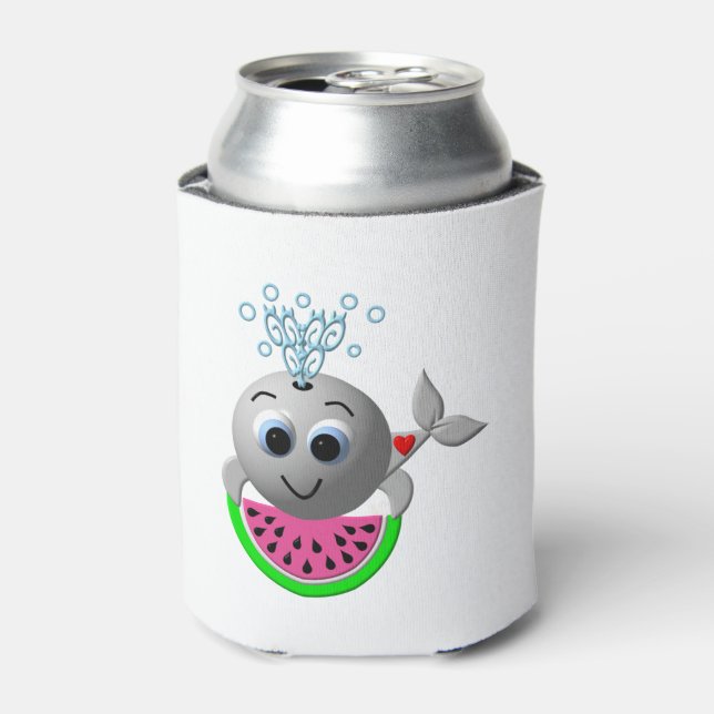 Porta-lata Cute Whale and Watermelon (Can Front)