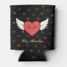 Porta-lata Cute Winged Heart Can Cooler – Valentine Gift