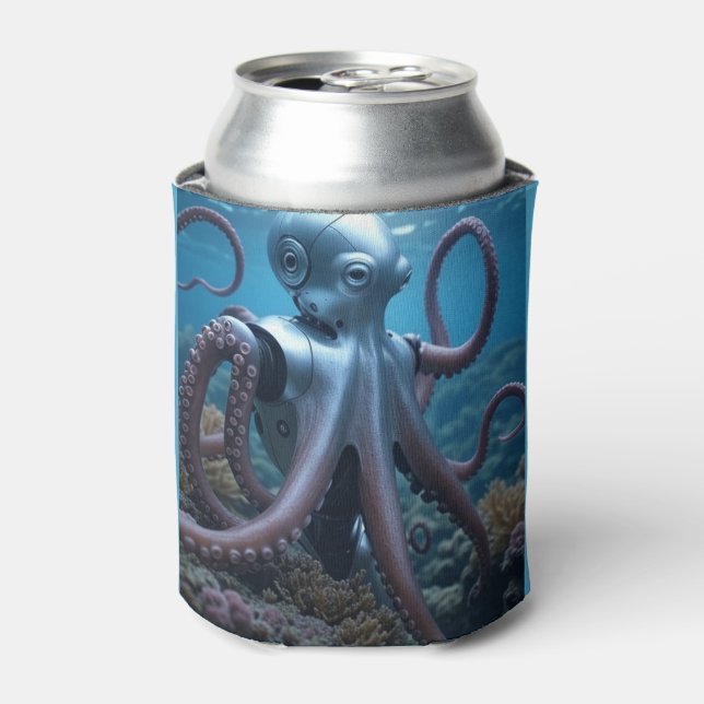 Porta-lata Cyber Octopus can cooler (Can Front)