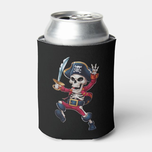 Porta-lata Dabbing Skeleton Pirate Halloween Kids Jolly Roger (Can Front)