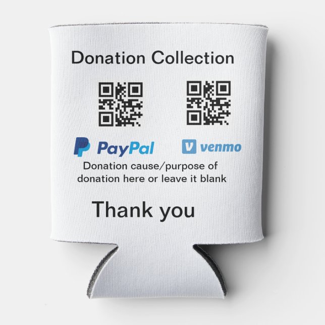 Porta-lata Dação Coleção de Dons jar adicionar seu nome q r c (Frente)