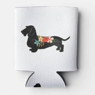 Porta-lata Dachshund Bohemian Floral Silhouette