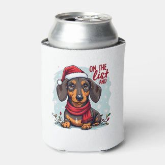 Porta-lata Dachshund Papai Noel Na Lista Travessa Dachshund C