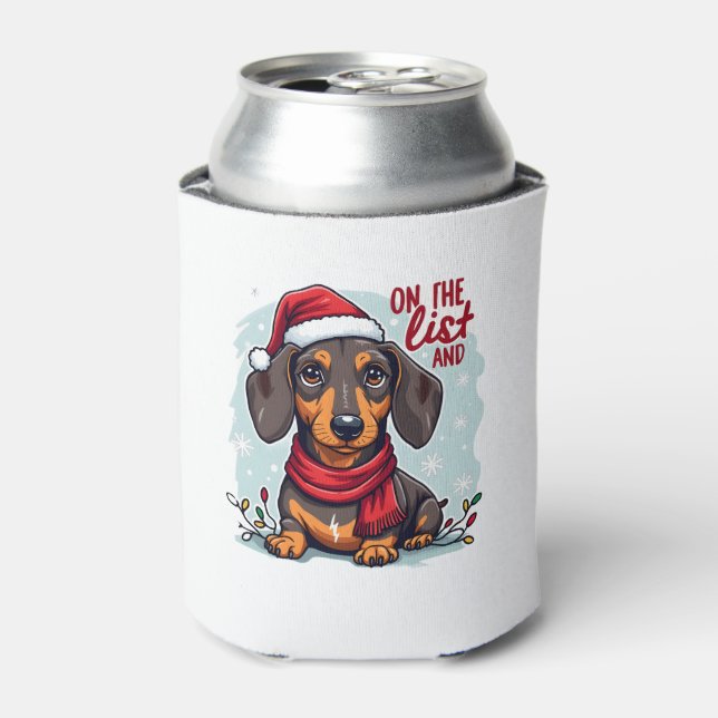 Porta-lata Dachshund Santa On The Naughty List Dachshund Chri (Can Front)