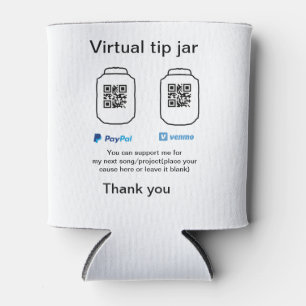 Porta-lata Dádiva virtual jar q r código doação de moeda PayP