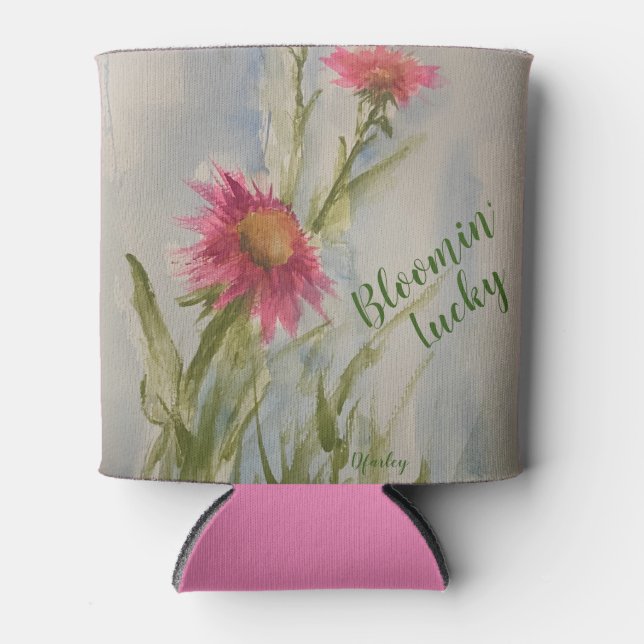 Porta-lata Daises Rosa Podem Arrefecer (Frente)