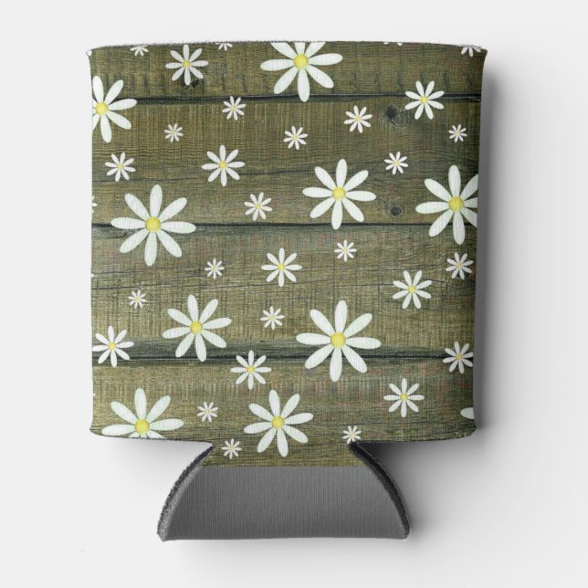 Porta-lata Daisies Rustic Barn Conselho Daisy Flower (Frente)