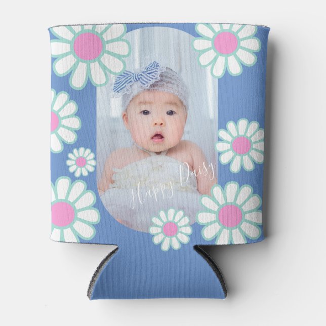 Porta-lata Daisy Simple Blue Photo (Frente)