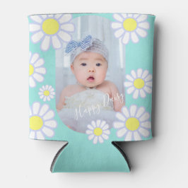 Porta-lata Daisy Simple Pastel Aqua Photo Baby