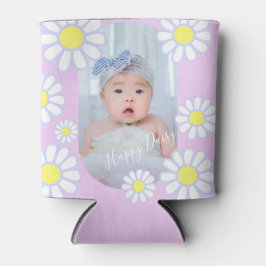 Porta-lata Daisy Simple Pastel Pink Photo Baby