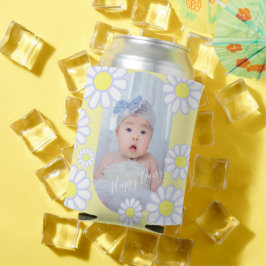 Porta-lata Daisy Simple Pastel Yellow Photo Baby