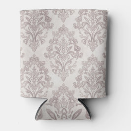 Porta-lata Damasceno Clássico Floral Suave em Taupe e Aquarel
