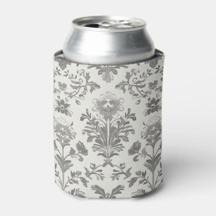 Porta-lata Damasceno Floral Branco Vitoriano Vintage