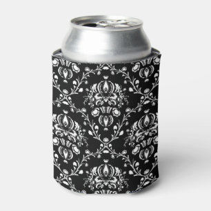 Porta-lata Damasco preto e branco