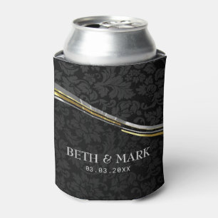 Porta-lata Damascos Negros Prateados e acentos Dourados
