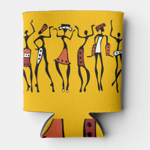 Porta-lata Dançarinos Africanos, Silhouette Étnica Vintage.