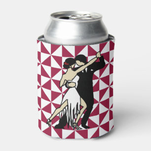 Porta-lata Dançarinos De Tango Burgundy, estilo retrô, pode