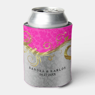 Porta-lata Danos De Vintagem Rosa E Prateada Quente Pedem Des