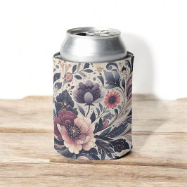 Porta-lata Dark Romance Burgundy Art Deco Floral Summer